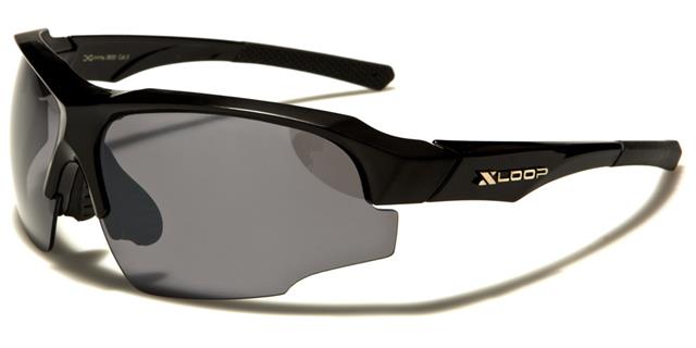 X-Loop Semi-Rimless Unisex Sports Wrap Around sunglasses Matt Black Smoke lens x-loop xl3610b