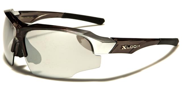 X-Loop Semi-Rimless Unisex Sports Wrap Around sunglasses Silver Black Silver Mirror Lens x-loop xl3610c