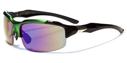 X-Loop Semi-Rimless Cycling Sports sunglasses BLACK & GREEN x-loop xl459mixf