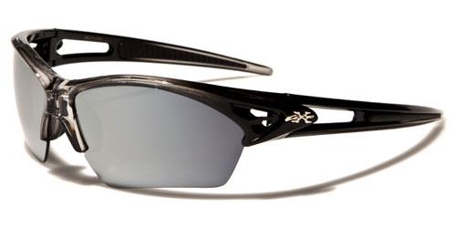 Golf Sports Semi-Rimless Sunglasses Black & Grey Silver Mirror Lens x-loop xl532mixb