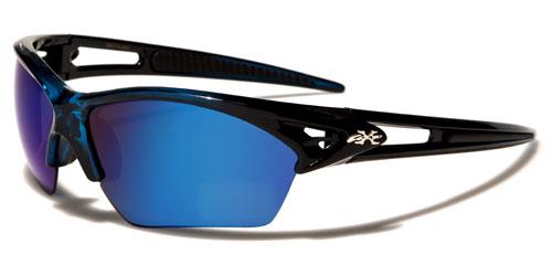 Golf Sports Semi-Rimless Sunglasses x-loop xl532mixg Black & Blue Blue Mirror Lens