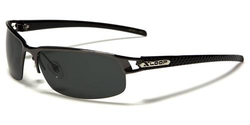 Xloop Polarized Sport Sunglasses Semi Rimless Golf Fishing GUNMETAL BLACK SMOKE LENSES x-loop xl564pzb