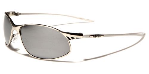 X-Loop Semi-Rimless Mirror Wrap Around Sports sunglasses Silver White Silver Mirror Lens x-loop xl569mixc