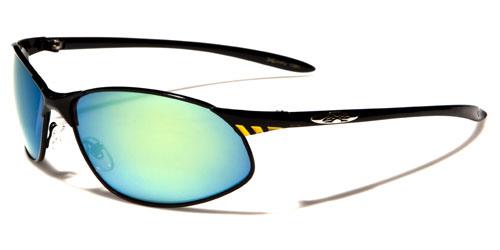 X-Loop Semi-Rimless Mirror Wrap Around Sports sunglasses Black Yellow Green Mirror Lens x-loop xl569mixe