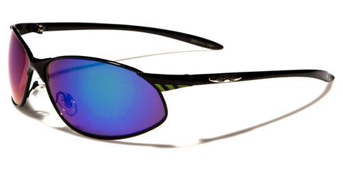 X-Loop Semi-Rimless Mirror Wrap Around Sports sunglasses Black Green Purple Mirror Lens x-loop xl569mixf