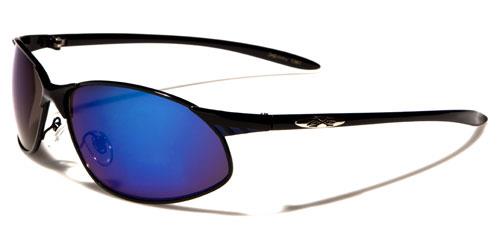 X-Loop Semi-Rimless Mirror Wrap Around Sports sunglasses Black Blue Blue Mirror Lens x-loop xl569mixg