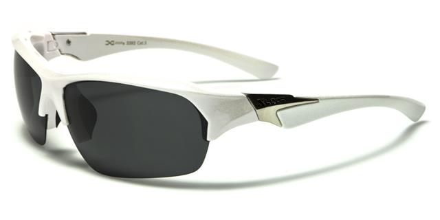 Polarized Sports Big Wrap Driving Golf Sunglasses White Black Lens x-loop xl578pzg