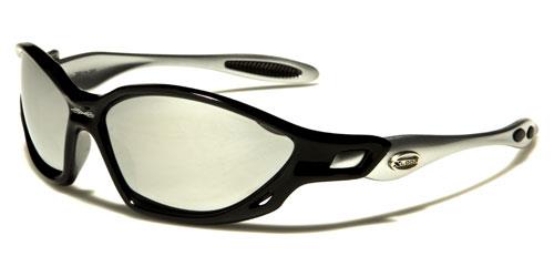 X-Loop Mirrored Sports Wrap sunglasses X-LOOP xl585mixb BLACK & SILVER MIRROR LENSES