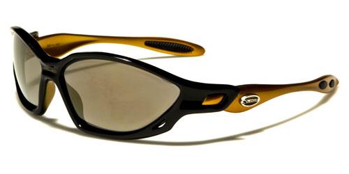 X-Loop Mirrored Sports Wrap sunglasses X-LOOP xl585mixd BLACK & GOLD MIRROR LENSE