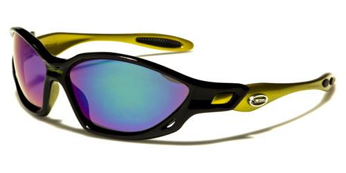 X-Loop Mirrored Sports Wrap sunglasses X-LOOP xl585mixe BLACK & YELLOW MIRROR LENSES