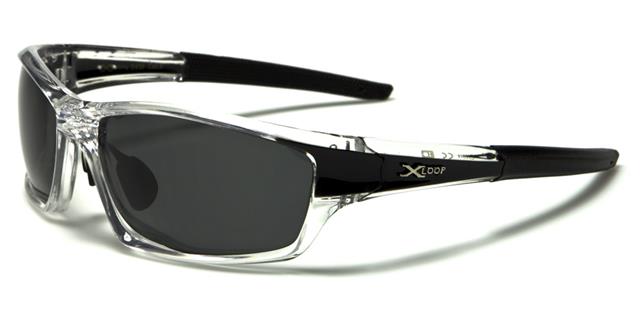 Polarized Xloop Sports Wrap Around Sunglasses Great for Driving Black & Clear Smoke Lens x-loop xl610pza