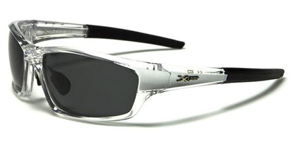 Polarized Xloop Sports Wrap Around Sunglasses Great for Driving Silver & Clear Smoke Lens x-loop xl610pzb