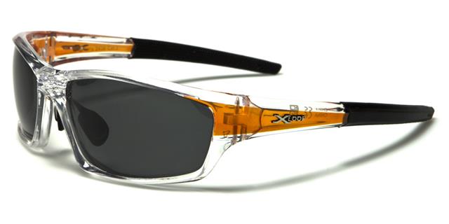 Polarized Xloop Sports Wrap Around Sunglasses Great for Driving Orange & Clear Smoke Lens x-loop xl610pzd