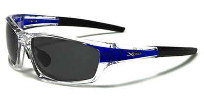 Polarized Xloop Sports Wrap Around Sunglasses Great for Driving Blue & Clear Smoke Lens x-loop xl610pzg